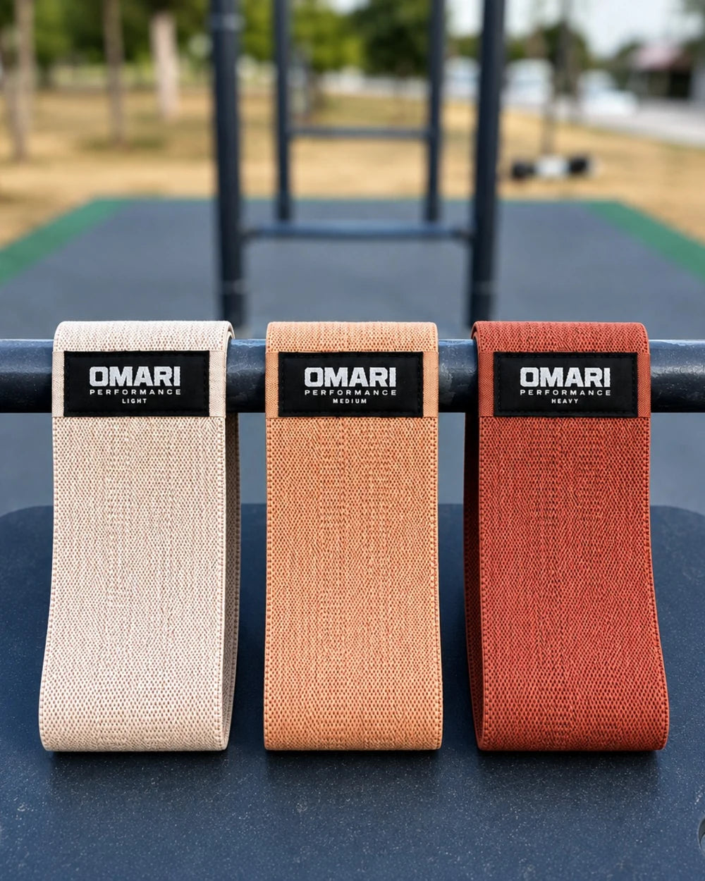Les trois élastiques de musculation DUNE Light Medium et Heavy